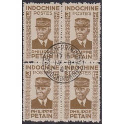 Indochine 244 obl bloc de 4