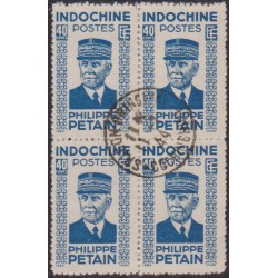 Indochine 247 obl bloc de 4