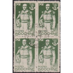 Indochine 269 obl bloc de 4