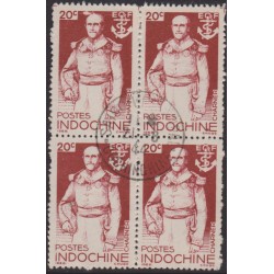 Indochine 271 obl bloc de 4
