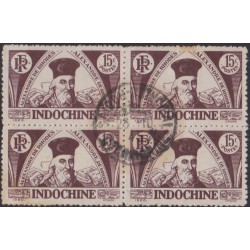 Indochine 288 obl bloc de 4