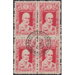 Indochine 286 obl bloc de 4