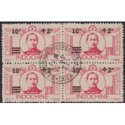 Indochine 276 obl bloc de 4