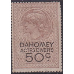Dahomey Timbre fiscal 50c**